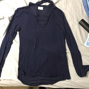 Navy blue long sleeve shirt